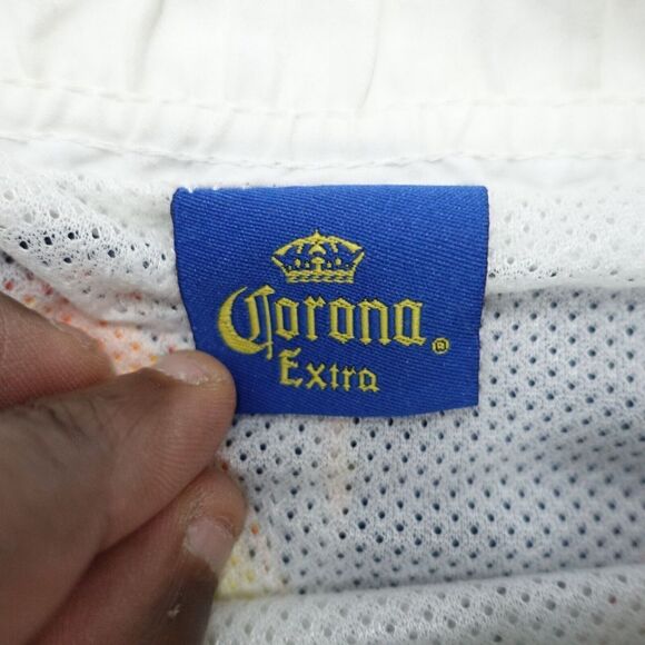 Corona Extra Board Shorts Men's Medium Floral Polyester Drawstring Swim Trunks - Picture 2 of 5